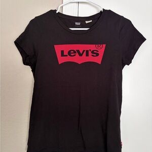 Levi's Women's Black Tee with Red Logo
